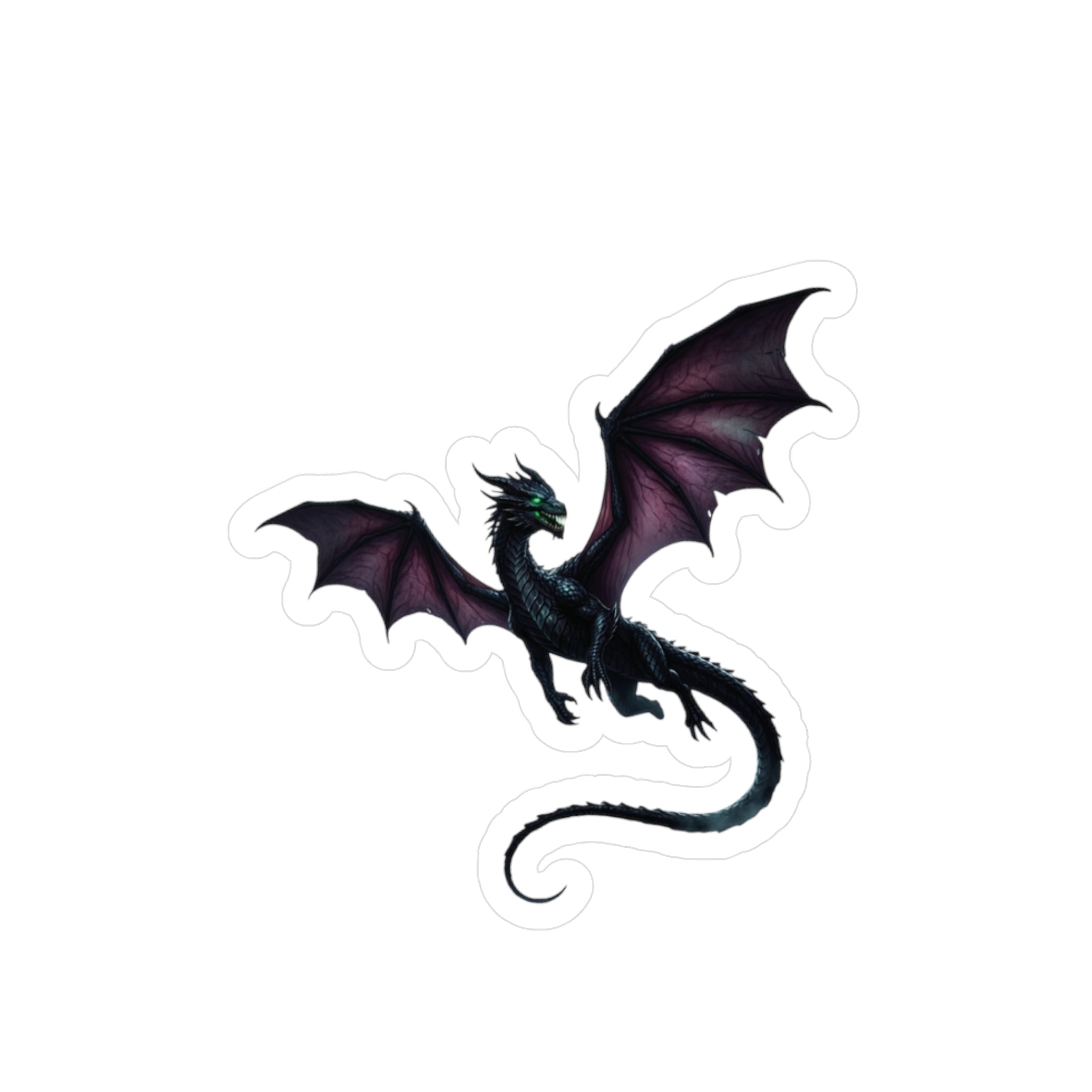 Maleficence Dragon Kiss-Cut Vinyl Decal — Fantasy Sticker for Laptops, Water Bottles & Windows